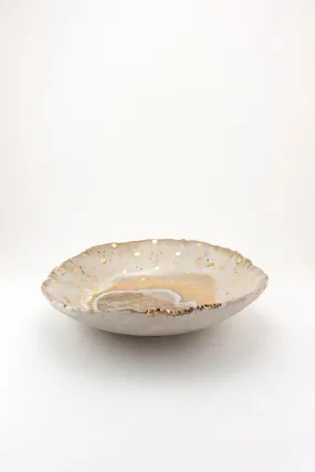 Iceland Footed Dish, Northern Lights with Gold Dots - Extra Small