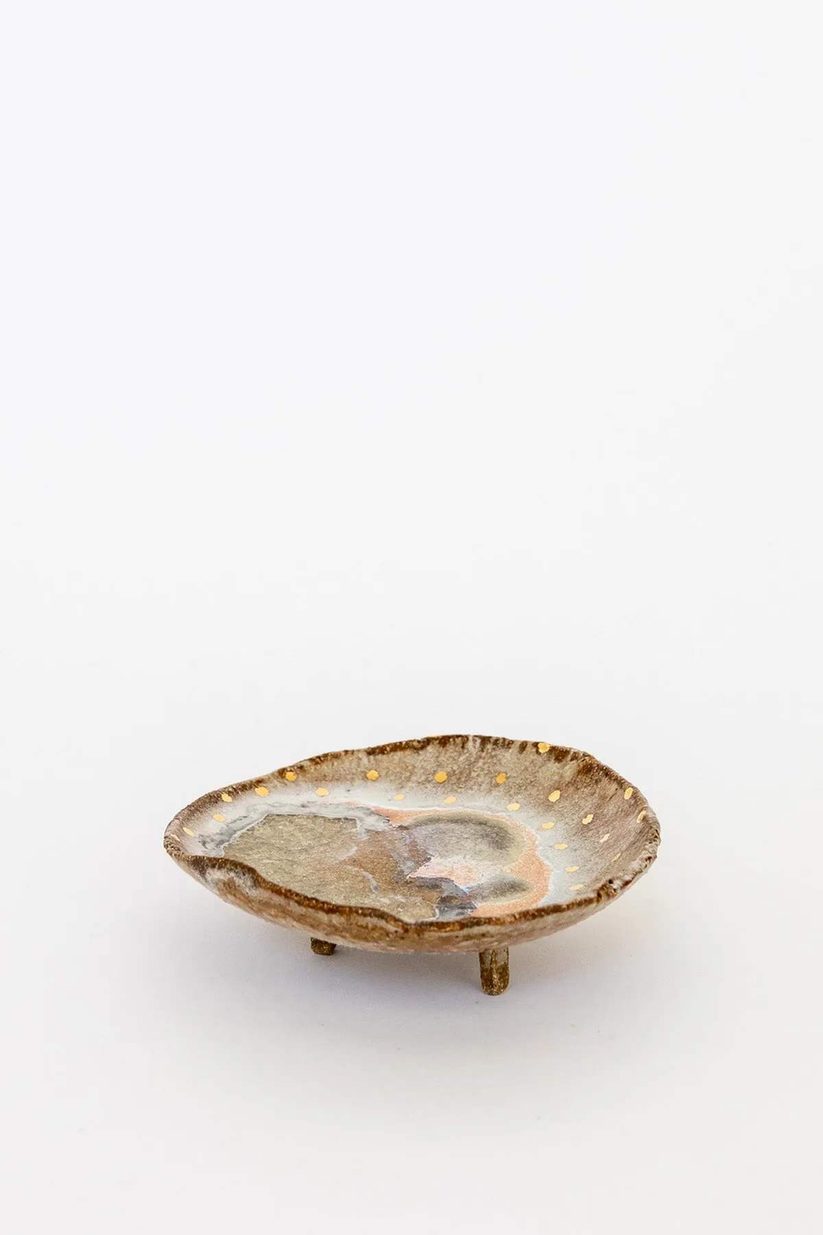 Iceland Footed Dish, Northern Lights with Gold - Small