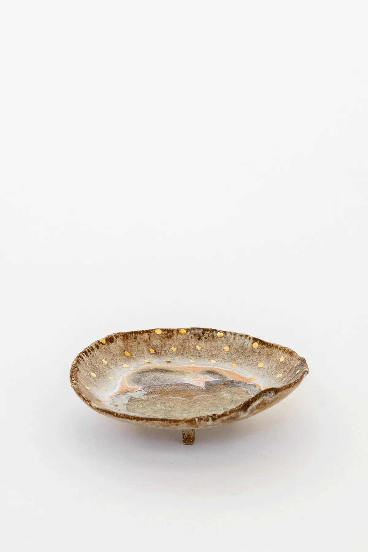 Iceland Footed Dish, Northern Lights with Gold - Small