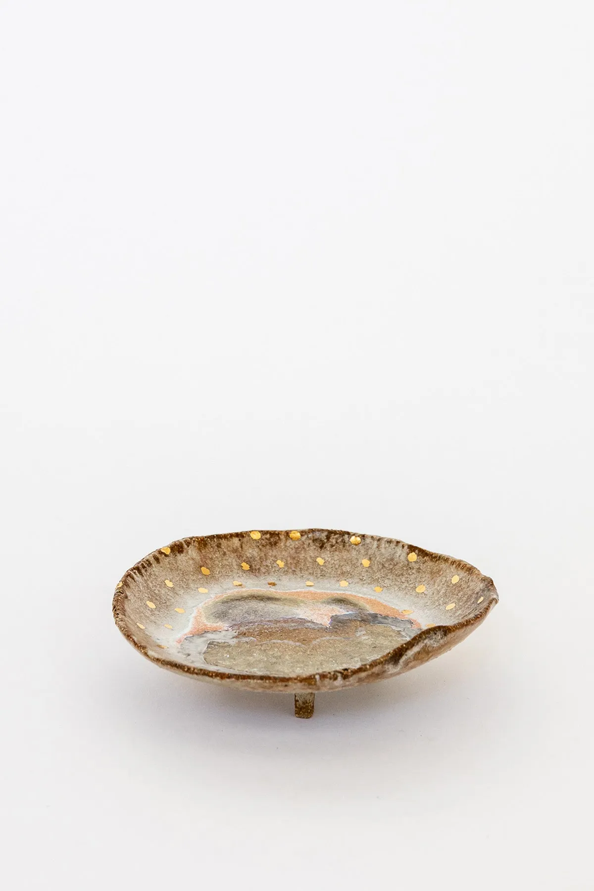 Iceland Footed Dish, Northern Lights with Gold - Small
