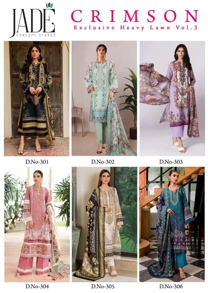 Jade Solitare Crimson Exclusive Heavy Lawn Colleciton Vol-3 (380x06)