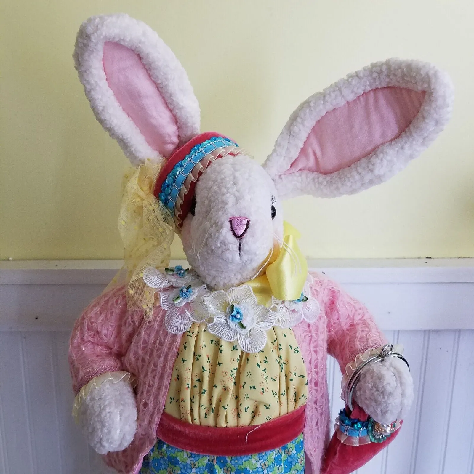 Karen Didion Originals Spring Collection Bunny Figurine 20in Glam Elegant Easter