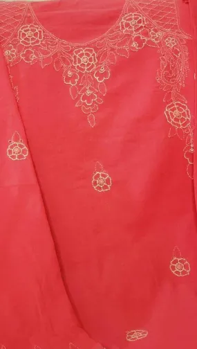 Khana-e-Ring - Coral Pink Pure Lawn Shirt and Dupatta- 2 PC - 504111