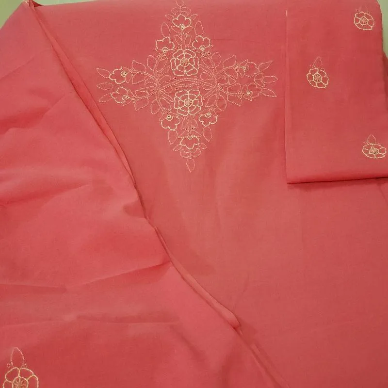 Khana-e-Ring - Coral Pink Pure Lawn Shirt and Dupatta- 2 PC - 504111