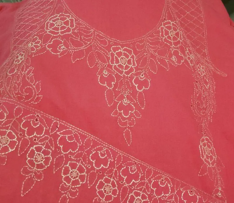 Khana-e-Ring - Coral Pink Pure Lawn Shirt and Dupatta- 2 PC - 504111