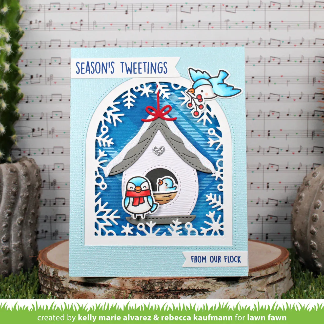 Lawn Fawn - build-a-birdhouse christmas add-on - lawn cuts