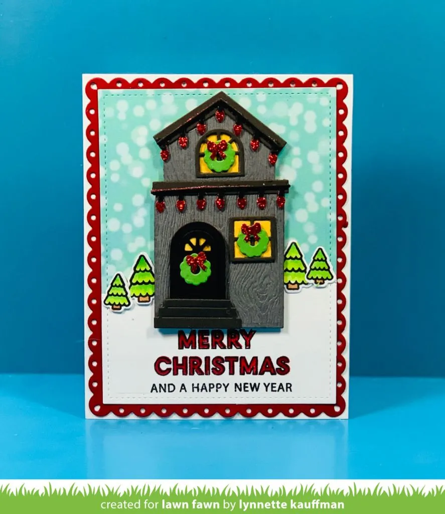 Lawn Fawn - Build-A-House Christmas Add-on - lawn cuts