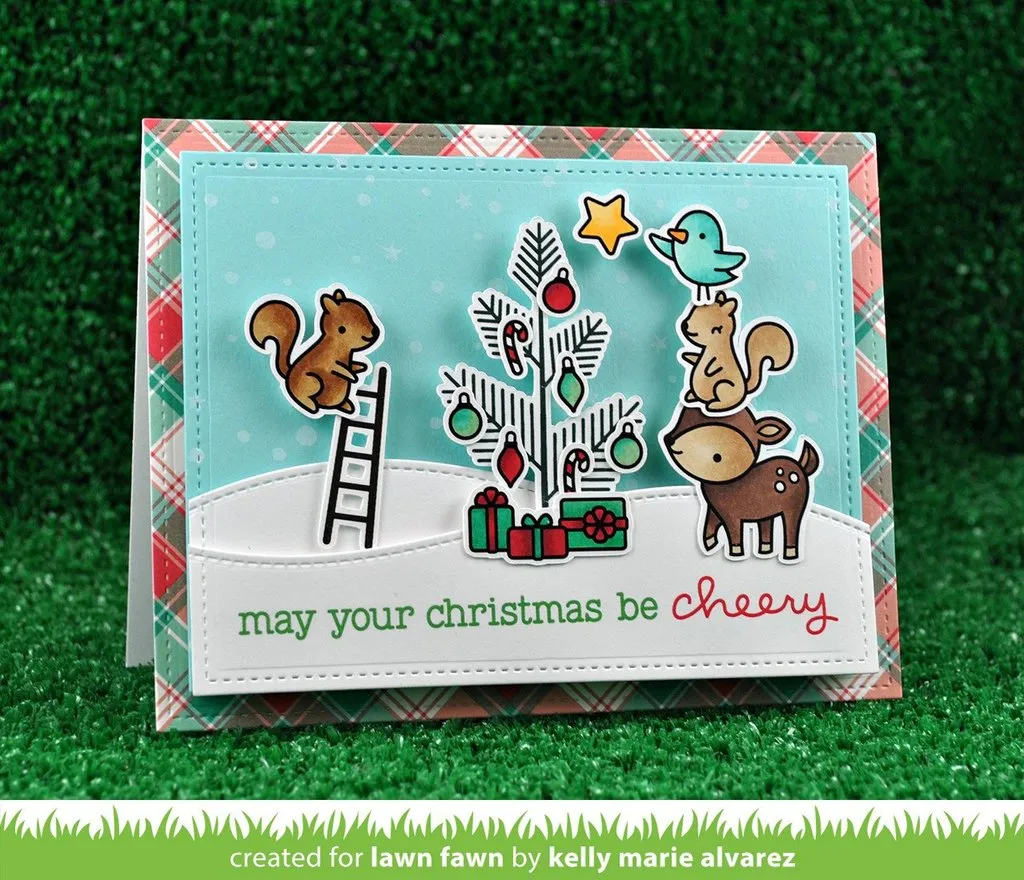Lawn Fawn - Clear Acrylic Stamps - Cheery Christmas