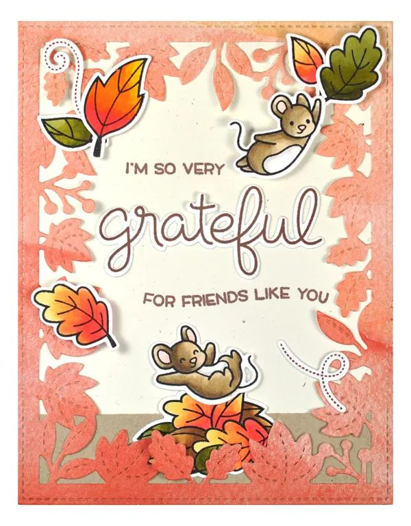 Lawn Fawn - Fall Leaves Backdrop - lawn cuts