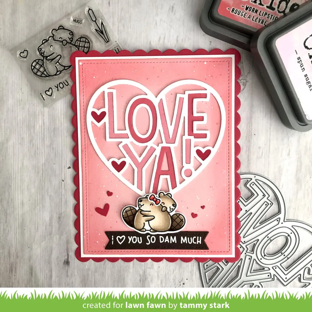 LAWN FAWN: Giant Outlined Love Ya | Lawn Cuts Die