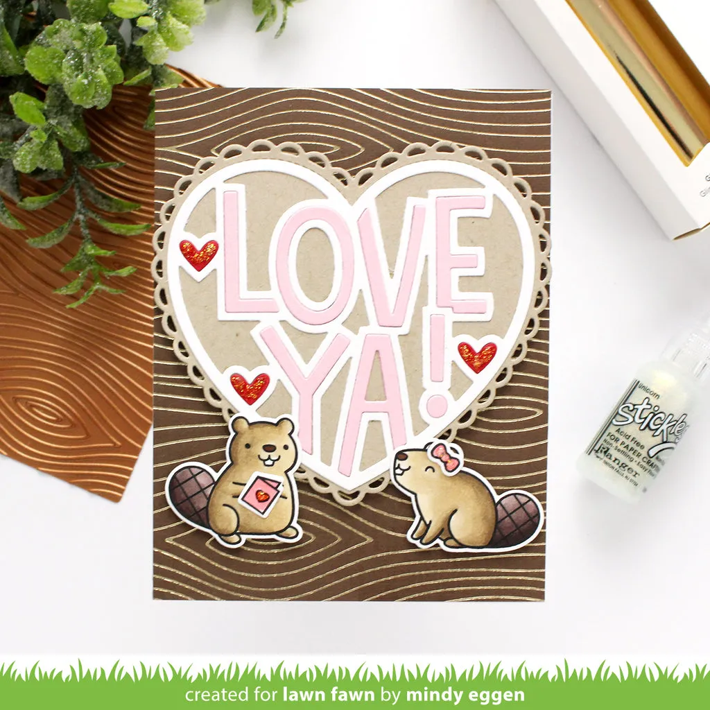 LAWN FAWN: Giant Outlined Love Ya | Lawn Cuts Die