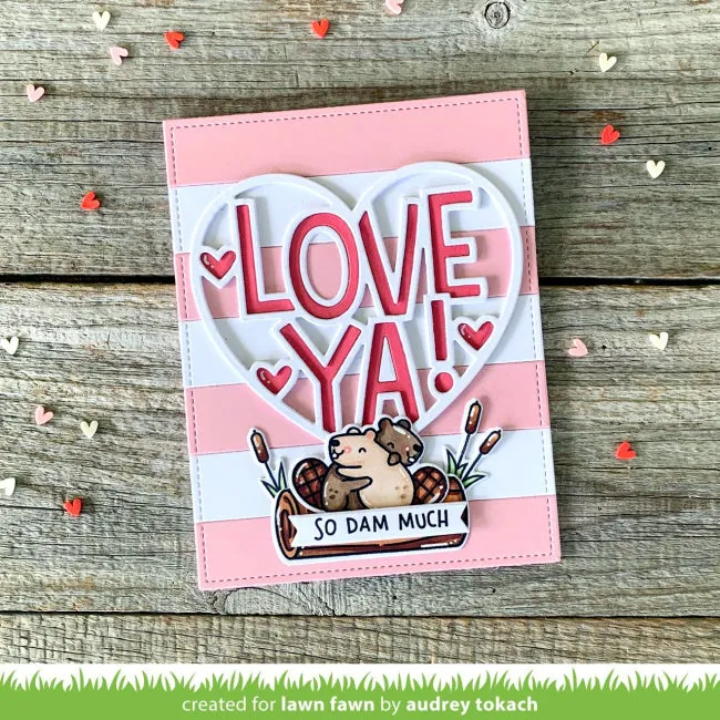 LAWN FAWN: Giant Outlined Love Ya | Lawn Cuts Die