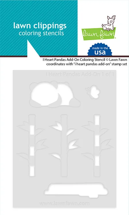 LAWN FAWN: I Heart Pandas Add-on | Coloring Stencil