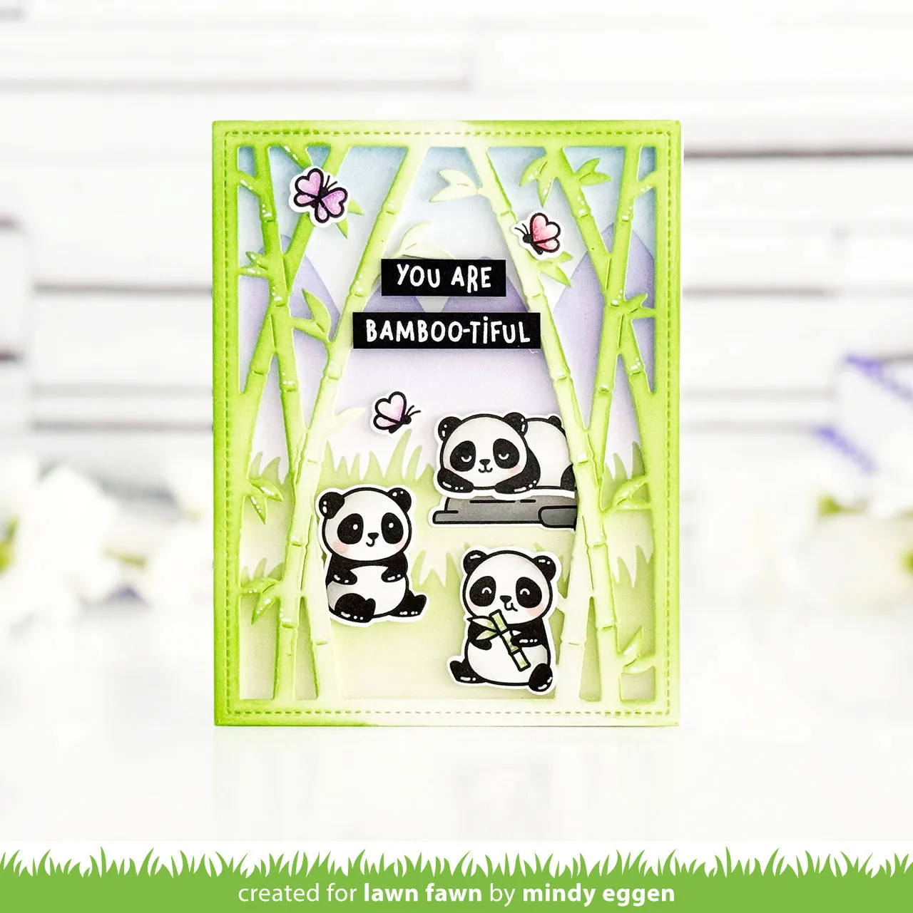 LAWN FAWN: I Heart Pandas | Coloring Stencil