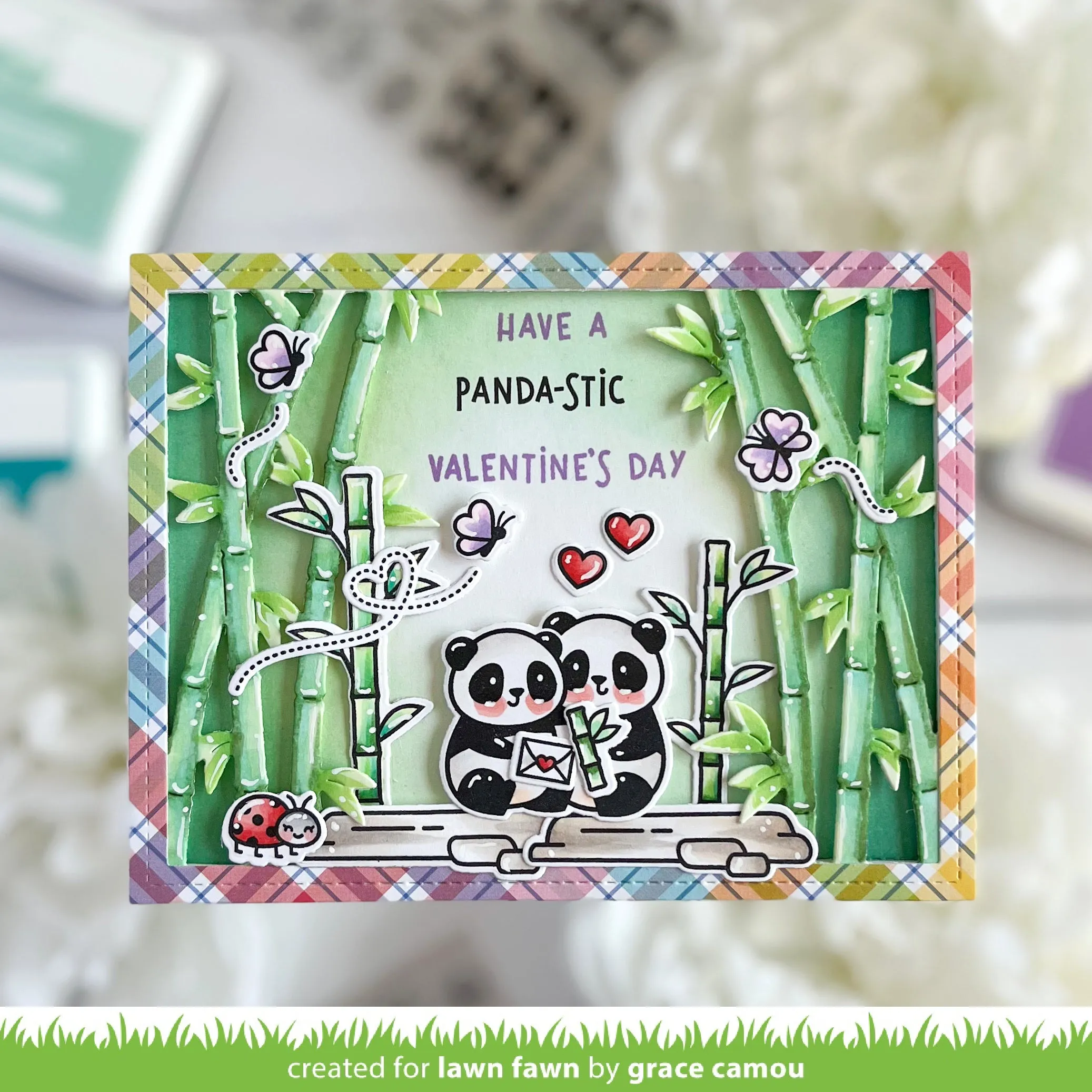 LAWN FAWN: I Heart Pandas | Coloring Stencil