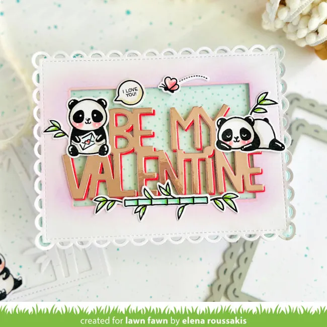 LAWN FAWN: I Heart Pandas | Coloring Stencil