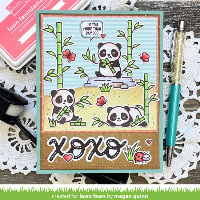 LAWN FAWN: I Heart Pandas | Coloring Stencil