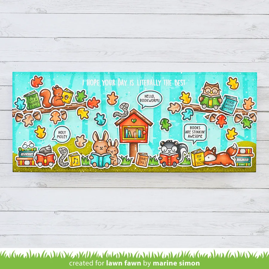LAWN FAWN: Little Woodland Library Add-On | Coloring Stencil