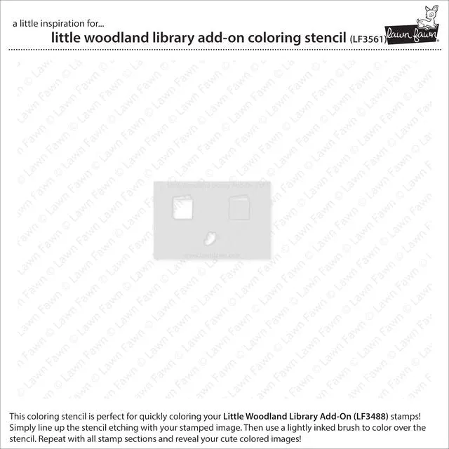 LAWN FAWN: Little Woodland Library Add-On | Coloring Stencil