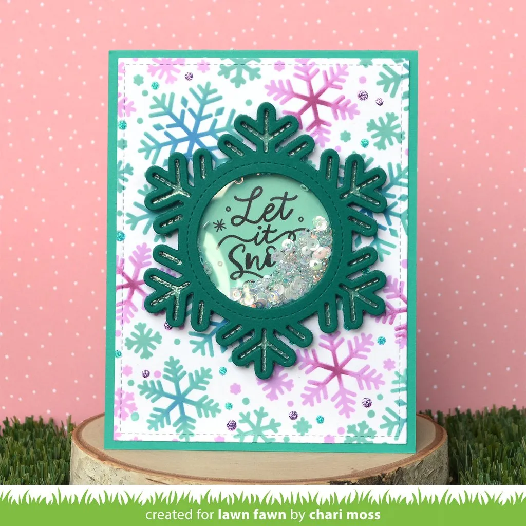 Lawn Fawn - Stitched Snowflake Frame - lawn cuts