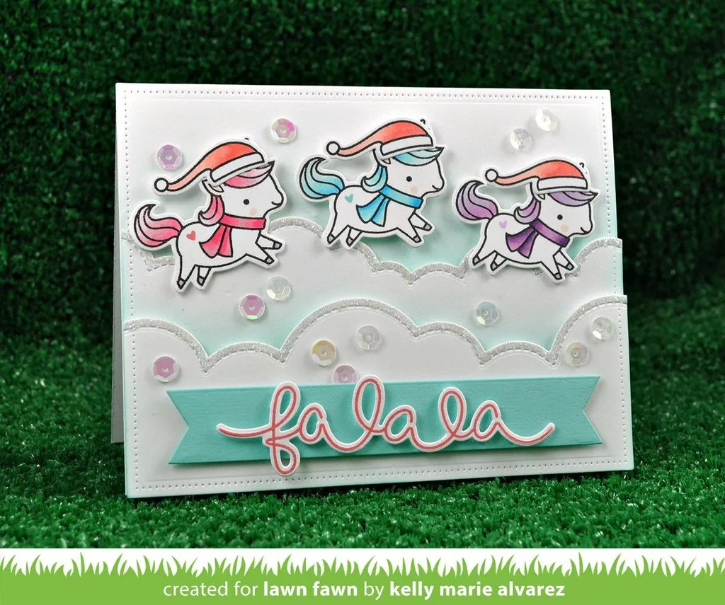 Lawn Fawn - Winter Big Scripty Words - clear stamp set