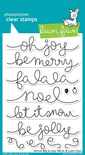 Lawn Fawn - Winter Big Scripty Words - clear stamp set