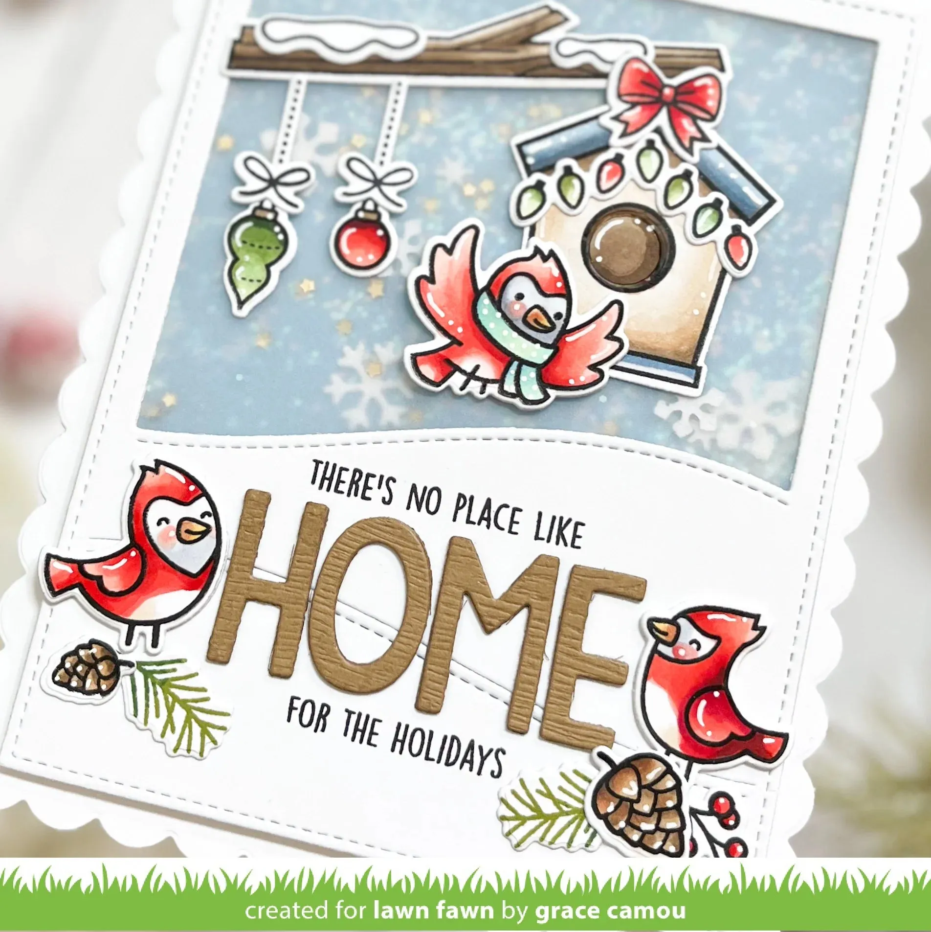 Lawn Fawn - winter birds add-on - clear stamp set