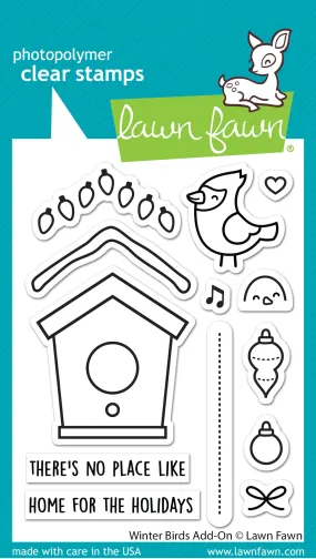 Lawn Fawn - winter birds add-on - clear stamp set