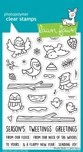 Lawn Fawn - winter birds - clear stamp set