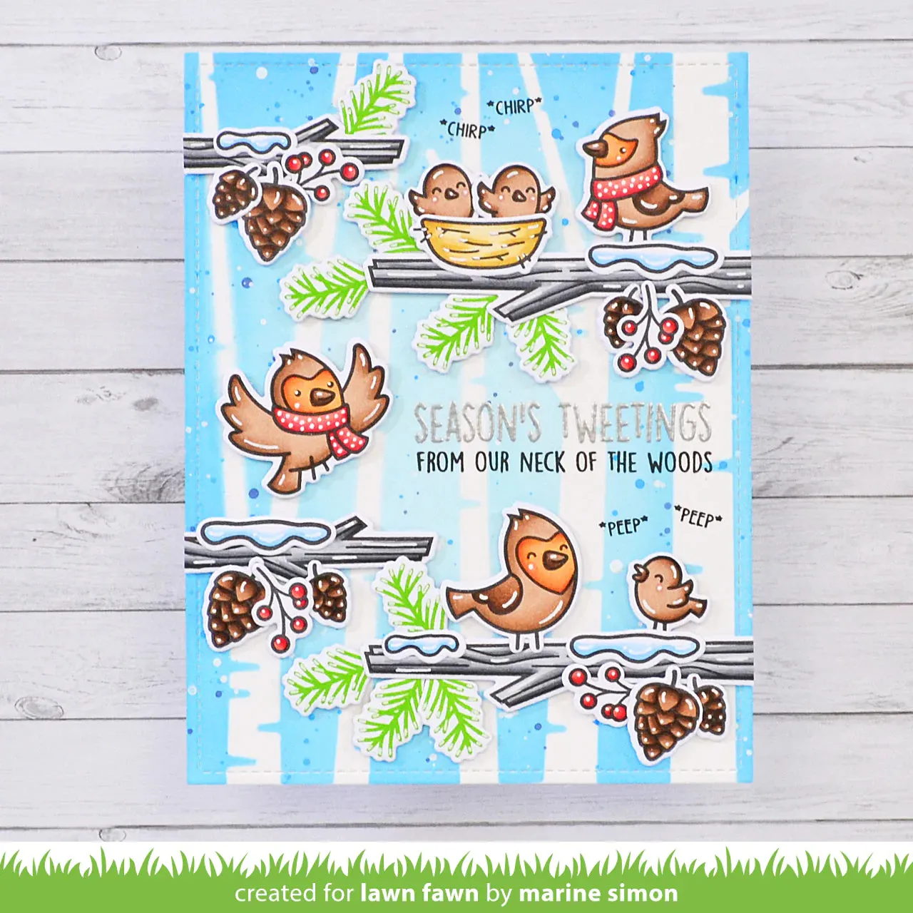 Lawn Fawn - winter birds - clear stamp set