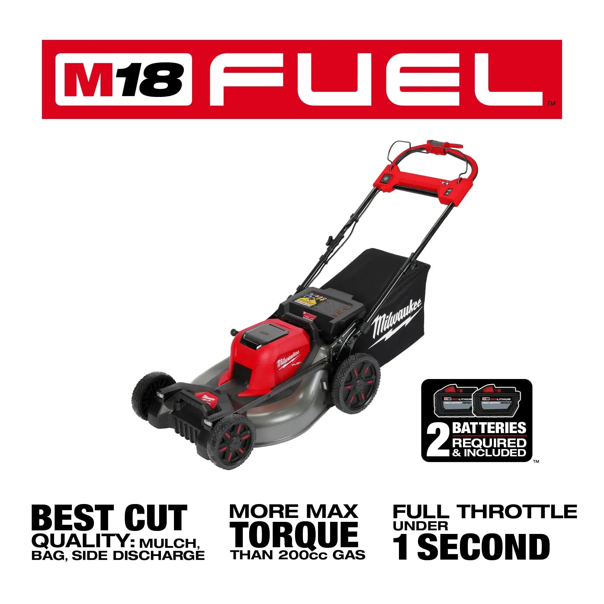Lawn Mower - Milwaukee M18 FUEL™ 21" Self-Propelled Dual Battery Mower Kit, 2823-22HD