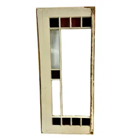 Leaded, Stained Glass Window with Clear Middle Glass