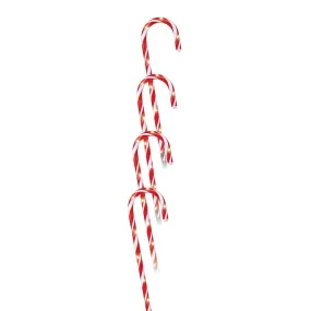 LED Battery Candy Cane Stakes with Timer 4pc (58cm)