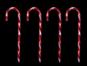 LED Battery Candy Cane Stakes with Timer 4pc (58cm)