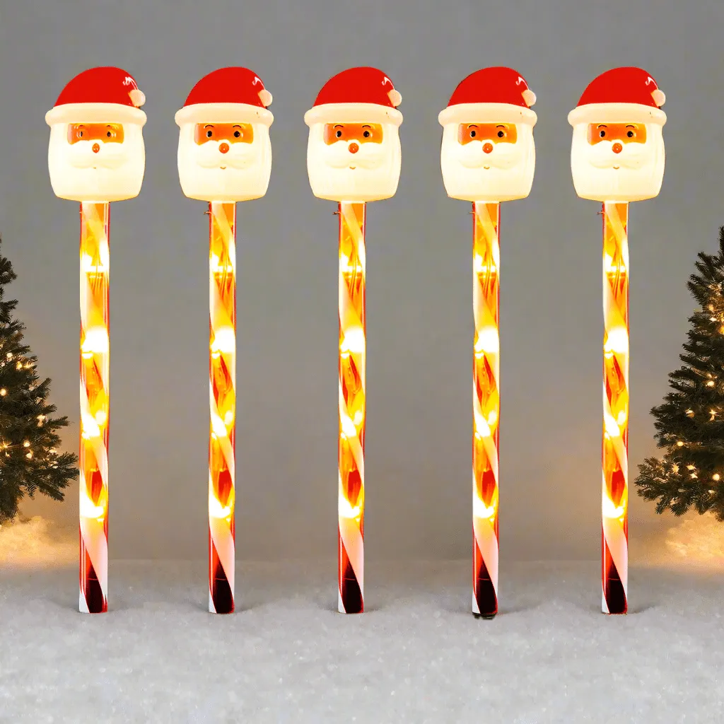 LED Santa Candy Path Lights (5pk)