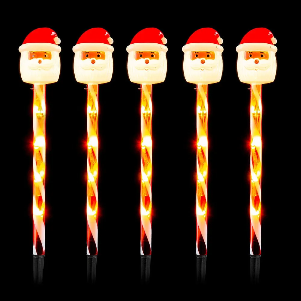 LED Santa Candy Path Lights (5pk)