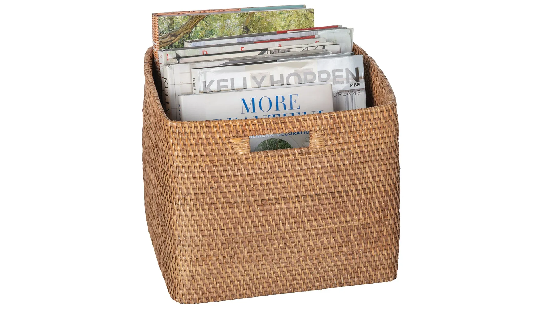 Loma Decorative Square Rattan Storage Basket with Handles