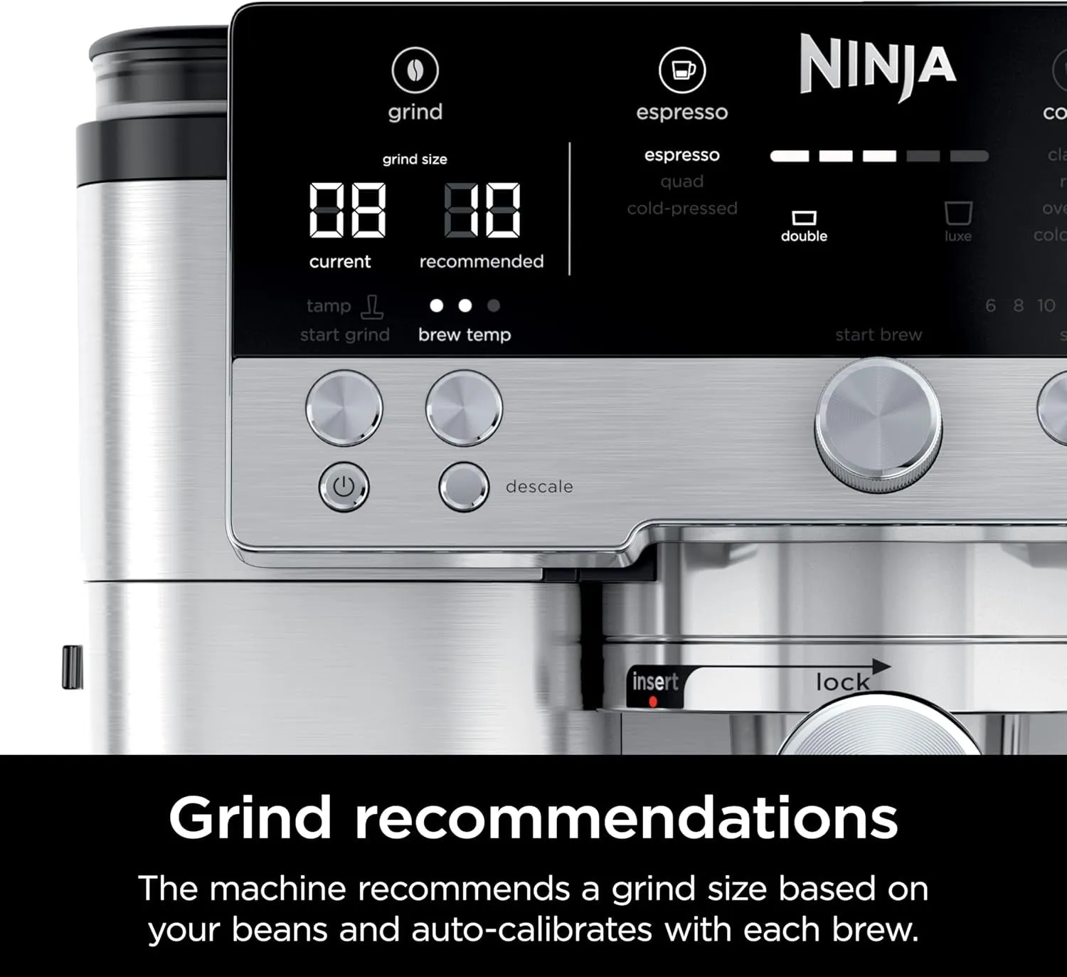 Luxe Café Premier Series, Espresso Machine, Drip & Cold Brew Coffee Maker, Built-In Grinder, Assisted Handling, Hands-Free Frother, Dairy or Non-Dairy
