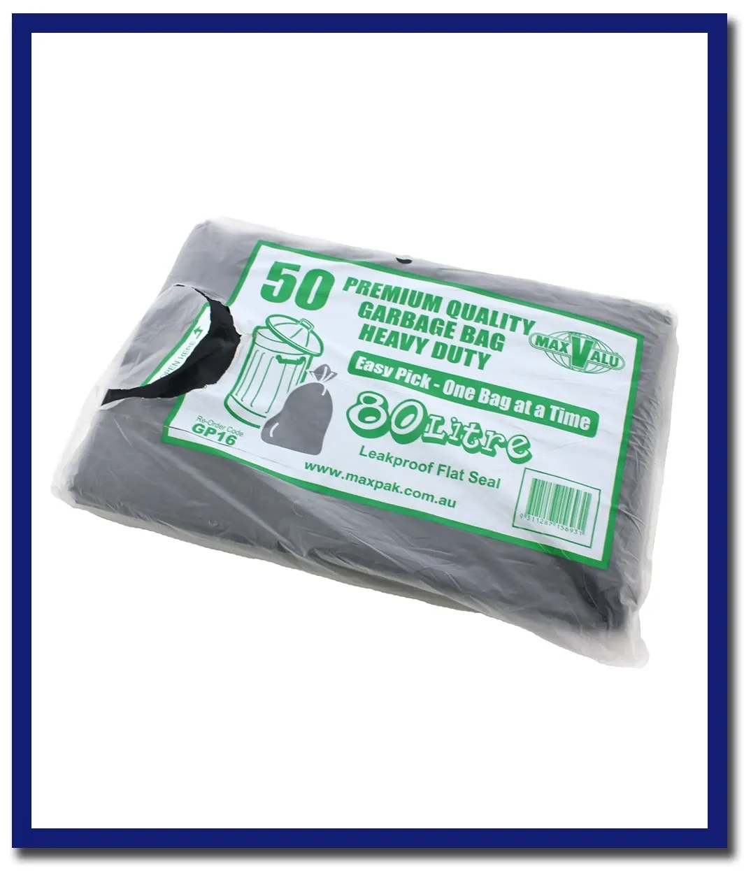 MaxValu Heavy Duty Bin Liner 80 Litres - (5 Packs x 50 Bags) Per Box