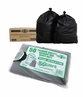 MaxValu Heavy Duty Bin Liner 80 Litres - (5 Packs x 50 Bags) Per Box