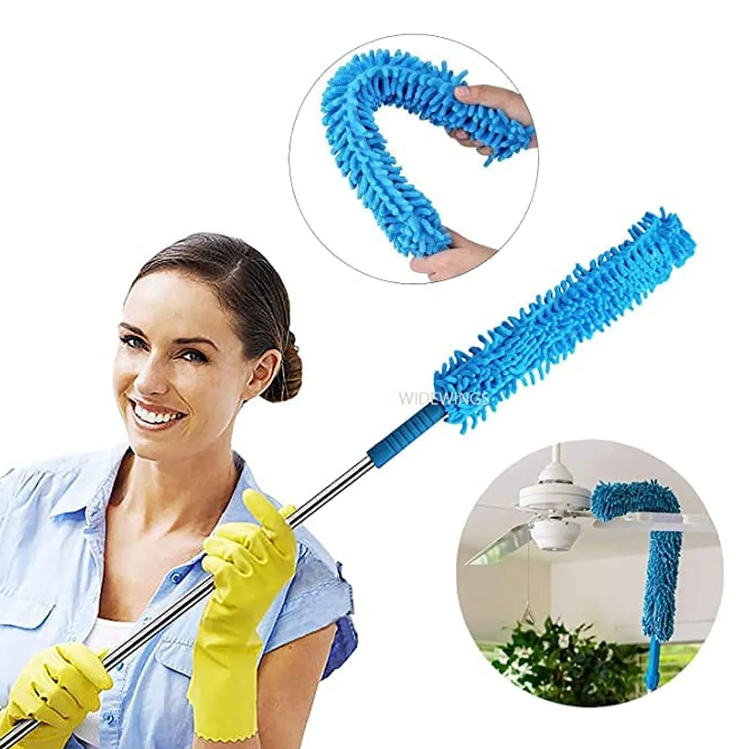 Microfiber Dust Brush – Adjustable Long Handle for Home Appliances
