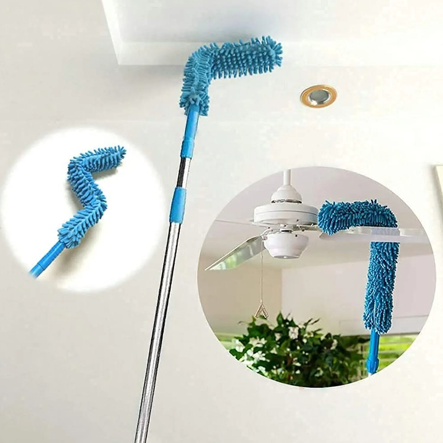 Microfiber Dust Brush – Adjustable Long Handle for Home Appliances