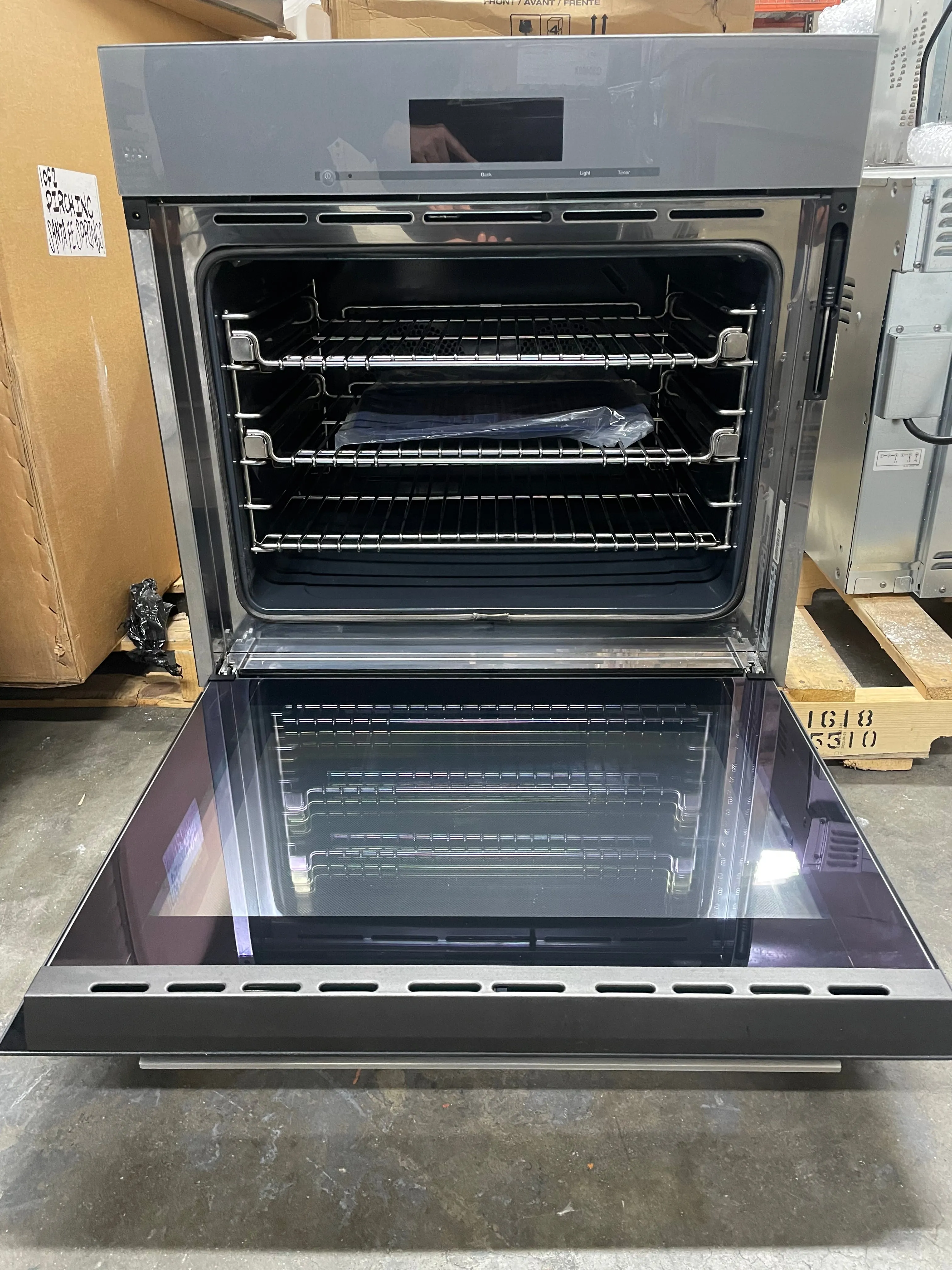 Miele PureLine M-Touch Series H6880BP 30 Inch Electric Single Wall Oven with Wireless Precision Probe, M Touch Controls, Appliance Cooling System, Self-Clean Oven, Convection, 3 Oven Racks, and 4.6 cu. ft. Capacity: Graphite Grey, PureLine Handle