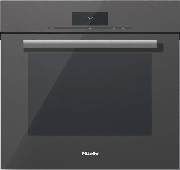 Miele PureLine M-Touch Series H6880BP 30 Inch Electric Single Wall Oven with Wireless Precision Probe, M Touch Controls, Appliance Cooling System, Self-Clean Oven, Convection, 3 Oven Racks, and 4.6 cu. ft. Capacity: Graphite Grey, PureLine Handle