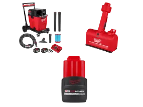 Milwaukee 0930-22HDAT M18 FUEL 18V 12 Gallon Vacuum w/ M12 Nozzle and Battery