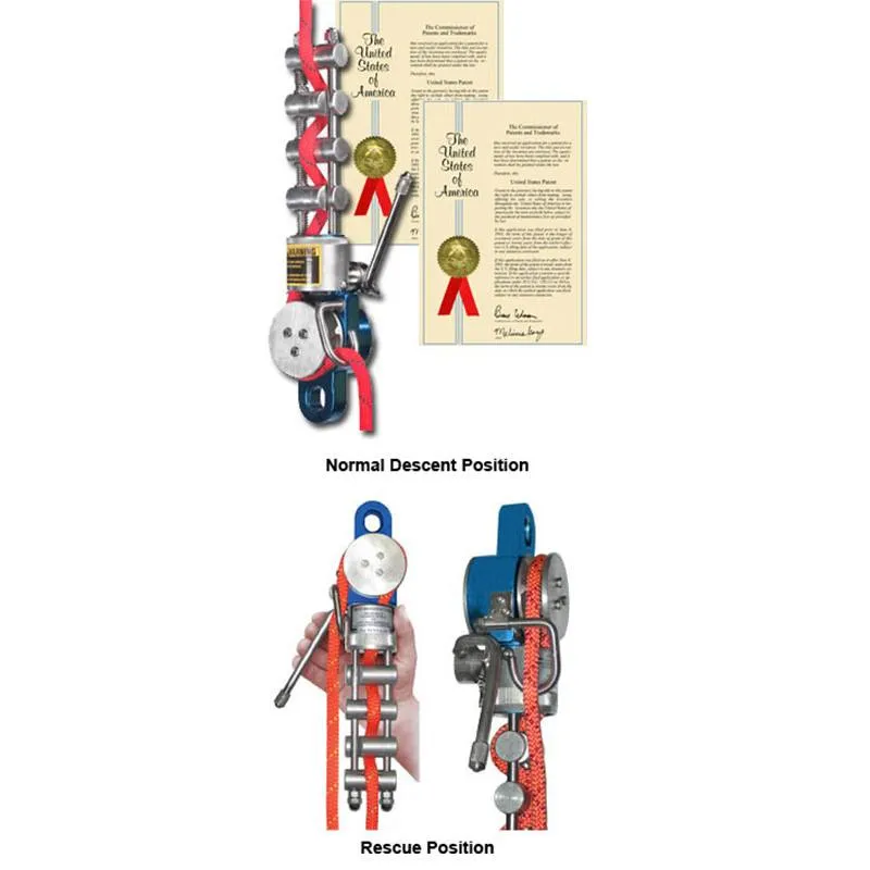 MIO Rack Descender with Overspeed Control Mechanism