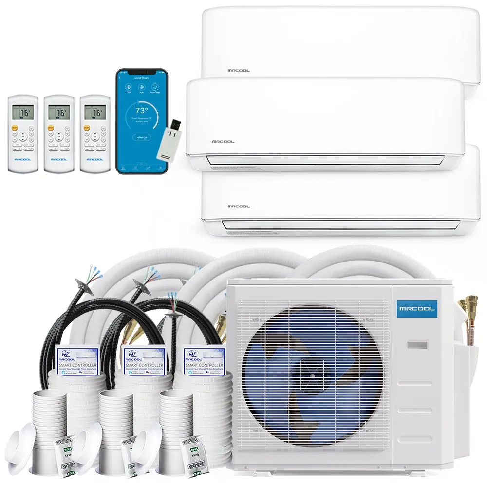 MRCOOL DIY 4th Gen Multi-Zone 3-Zone 27,000 BTU 22 SEER (9K   9K   9K) Ductless Mini-Split Air Conditioner and Heat Pump