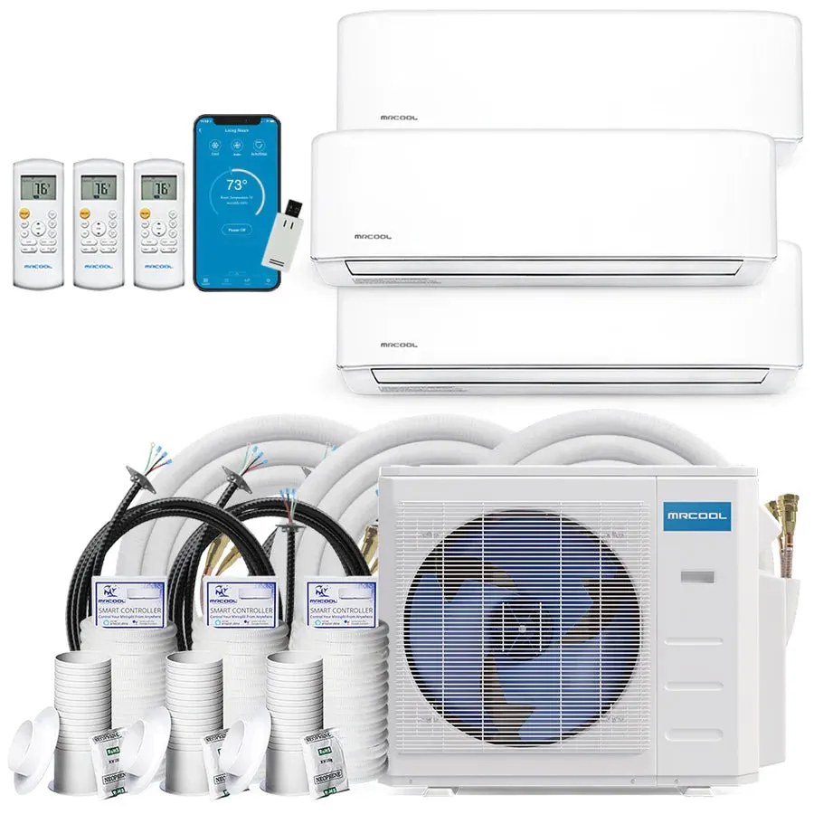 MRCOOL DIY 4th Gen Multi-Zone 3-Zone 36,000 BTU 22 SEER (9K   12K   18K) Ductless Mini-Split Air Conditioner and Heat Pump