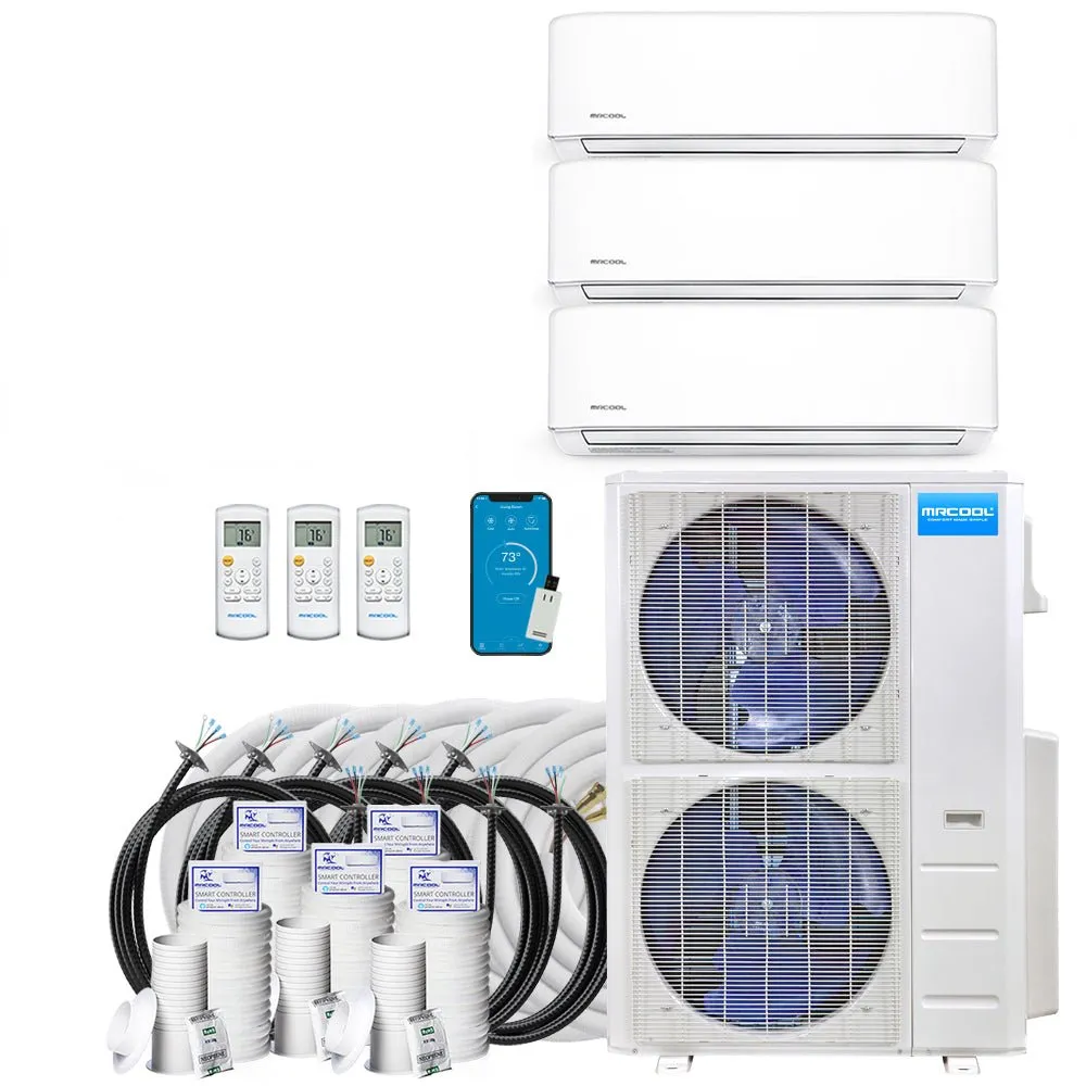 MRCOOL DIY 4th Gen Multi-Zone 3-Zone 48,000 BTU 21 SEER (12K   18K   18K) Ductless Mini-Split Air Conditioner and Heat Pump