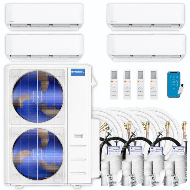 MRCOOL DIY 4th Gen Multi-Zone 4-Zone 48,000 BTU 21 SEER (9K   12K   12K   12K) Ductless Mini-Split Air Conditioner and Heat Pump